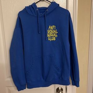 Anti Social Social Club Hoodie Large Royal Blue